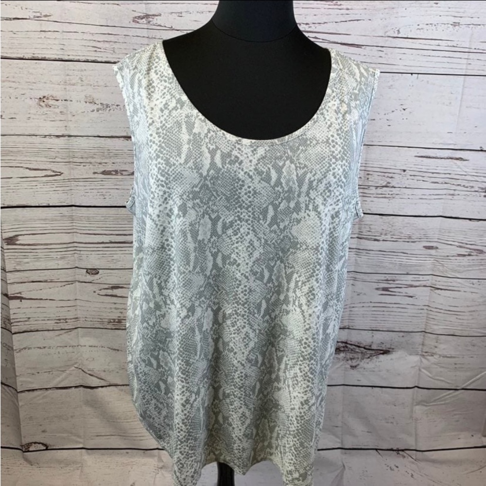 Gray Snake Print Sleeveless Tunic 3X